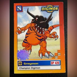 🔴2/$10 SALE🔴 1999 Greymon Exclusive Preview Digimon Card